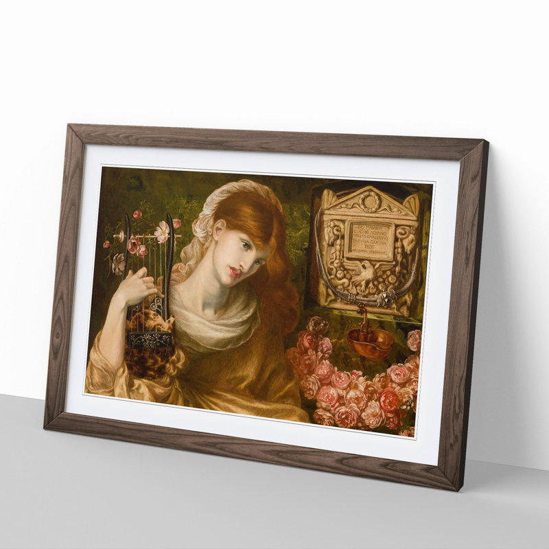 The Roman Window by Dante Gabriel Rossetti - Picture Frame Painting, 48cm H x 65cm W x 2cm D, Walnut Framed