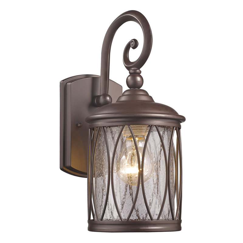 Lanterne murale d'extérieur à 1 ampoule H 12,5 po Villalpando, Bronze huilé