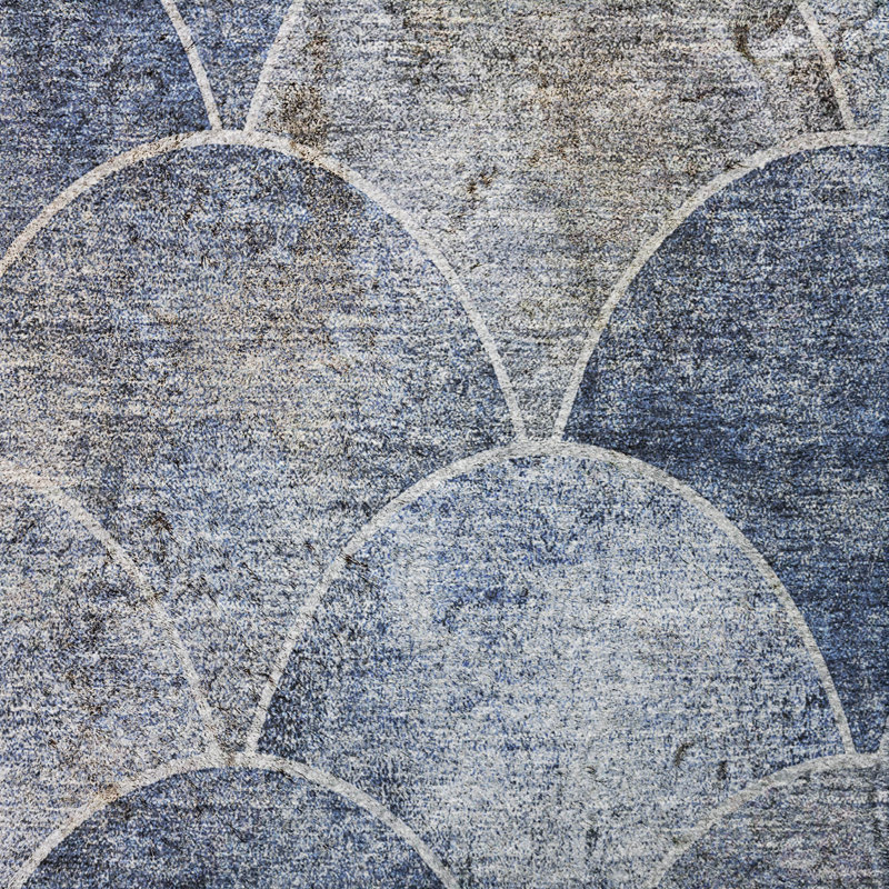 Tapis à poil long de qualité supérieure lavable à la machine ADS594, Blue, 5' x 7'6"