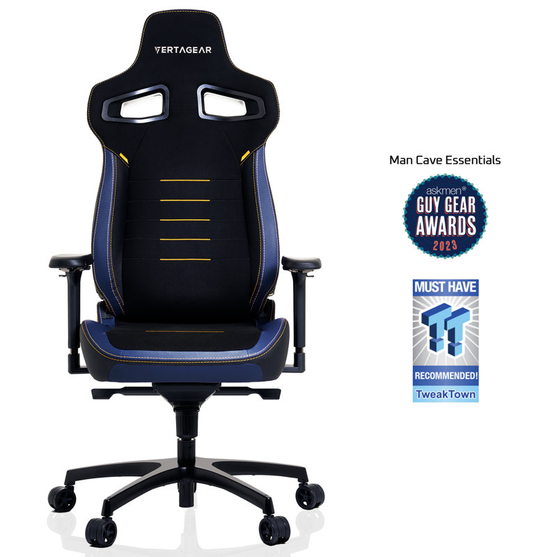 Fauteuil de jeu ergonomique Vertagear PL4800 avec systèmes de siège lombaire et vertaair Contourmax - Ensembles de lumières à DEL RVB - Noir / Blanc