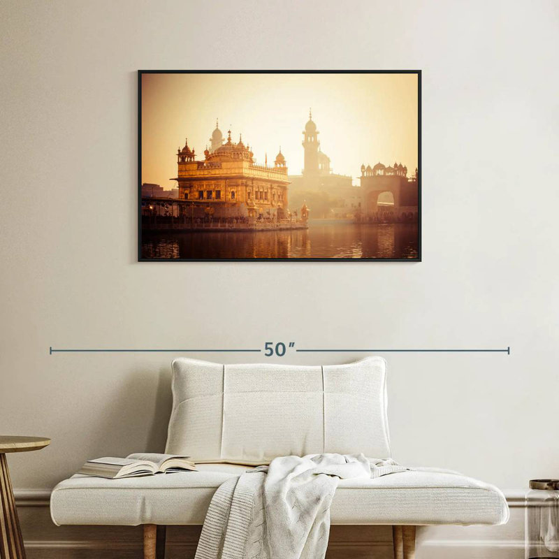 Temple Harmandir, Cadre flottant noir, 37 po x 25 po