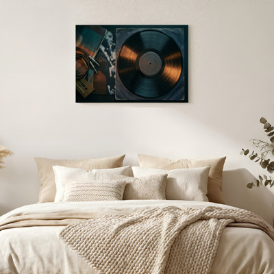 Art mural sur toile Gallery Wrap pour le salon, la chambre à coucher, le bureau ou le vestibule - décoration murale décorative avec disque vinyle