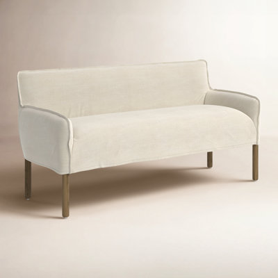 100% Flax/Linen Upholstered Bench