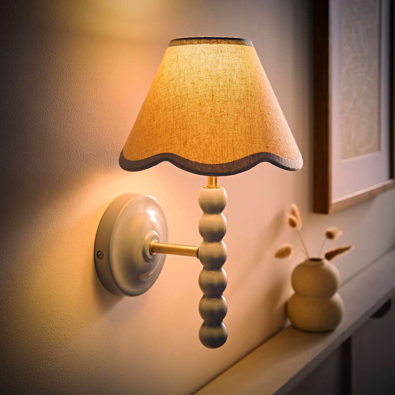 Alderic Manufactured Wood Armed Sconce, Blue, Blue, No