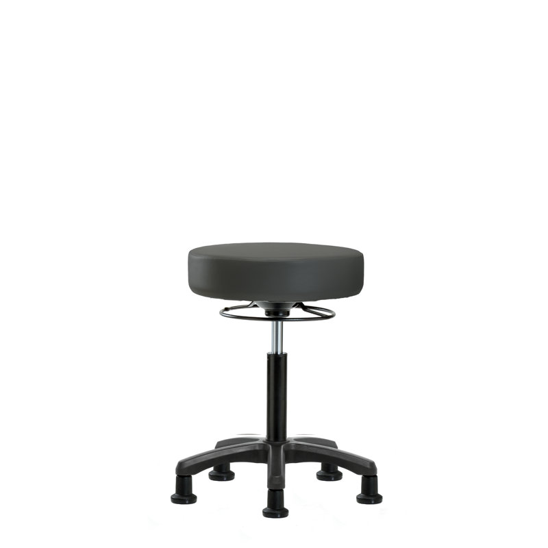 Kaiya Adjustable Height Lab Stool, Glides, Charcoal
