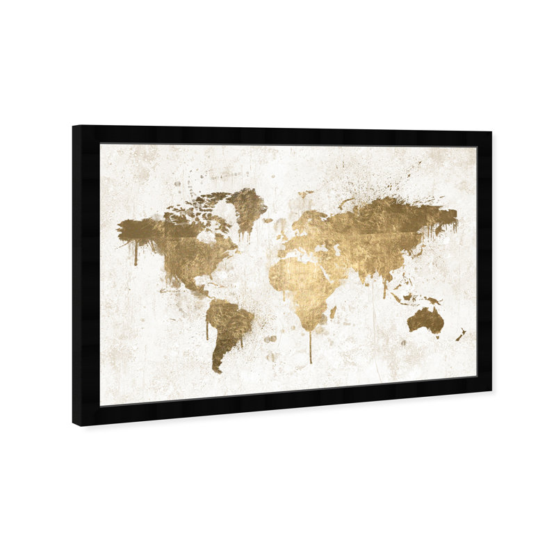 Or blanc - impression d'art graphique, l 38 po x l 56 po, Cadre noir, Noir