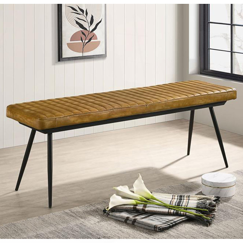 Banc rembourré avec pieds en métal