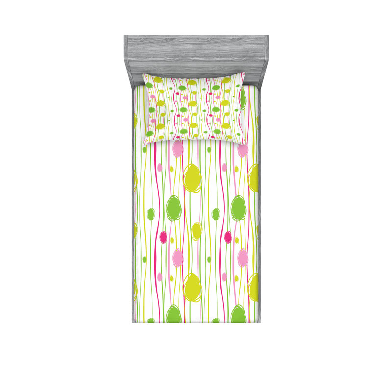 Drap-housse et coussin décoratif Ambesonne, Ensemble de draps-housses pour lit simple + 2 taie