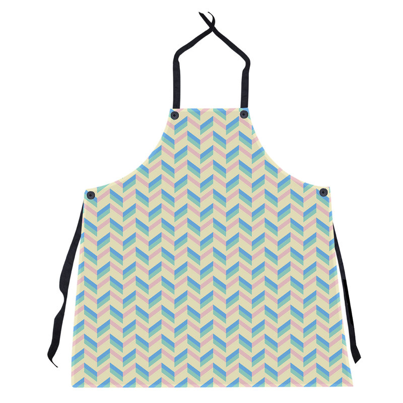 Tablier à chevrons, Jaune et pastel