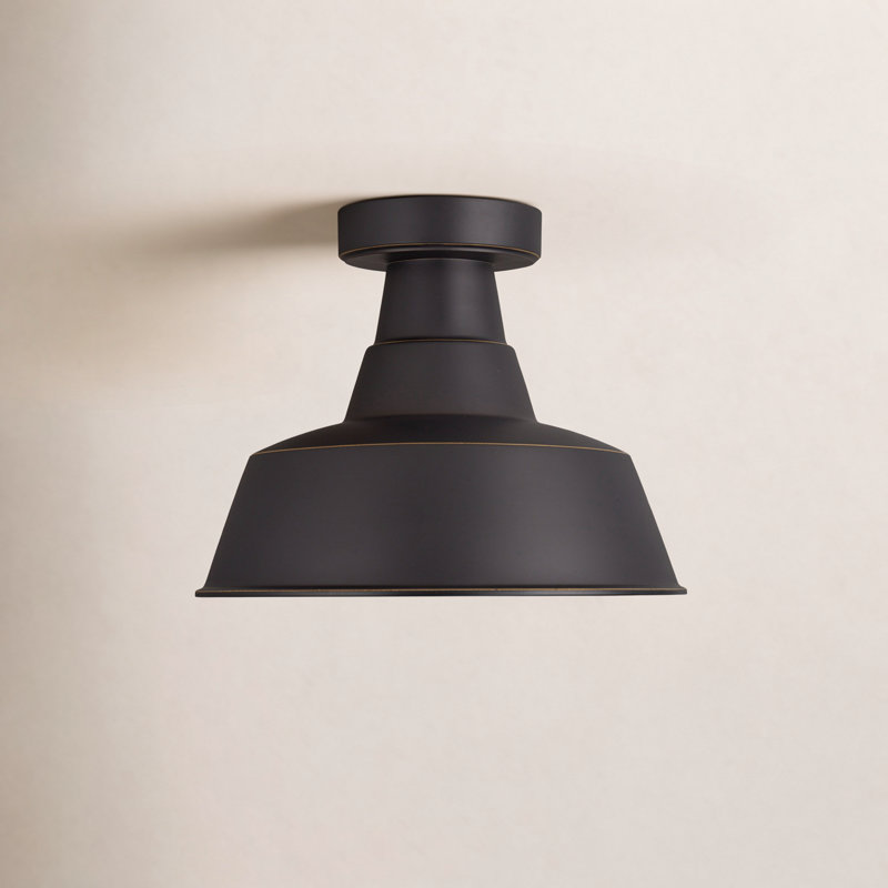 Blakeston 12'' W 1 - Bulb Outdoor Semi Flush Mount, Antique Bronze