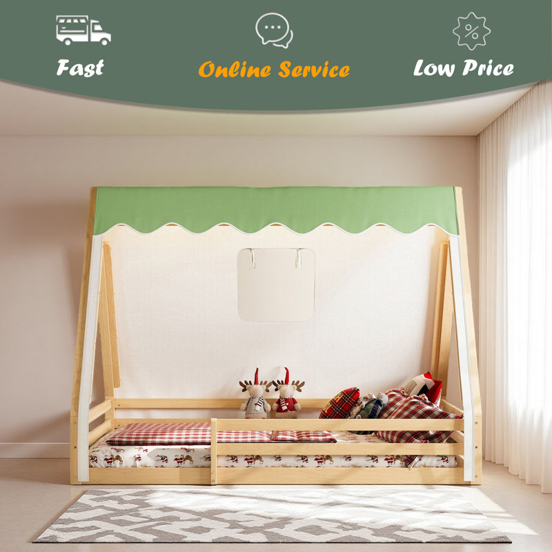 Lit de maison House, Lit double, Vert