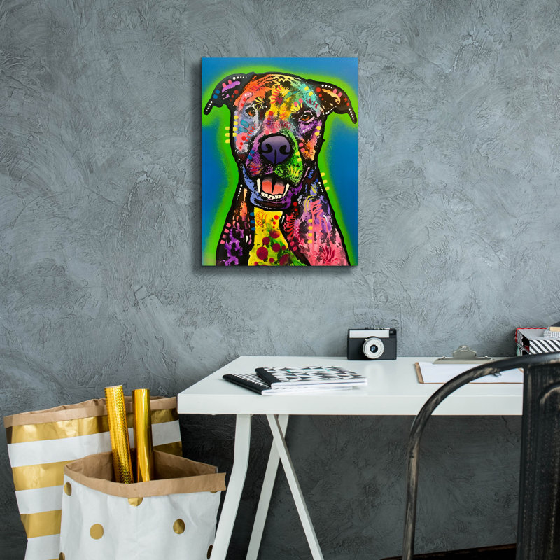 «Pitbull Green Glow» par Dean Russo, H 16 po x l 12 po x P 0,75 po