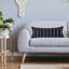 Housse de coussin lombaire à rayures en jute bleu marine / blanc-2000218674