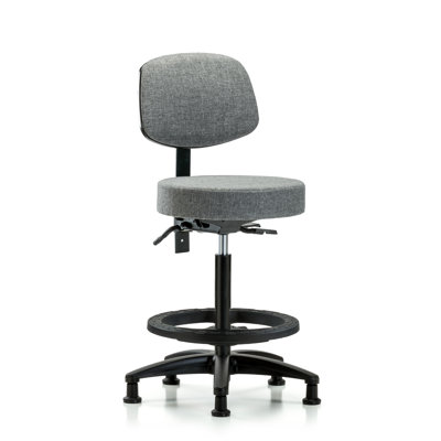 Sylvie Backed Adjustable Height Ergonomic Lab Stool with Footring Wheels