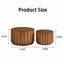 Ensemble de 2 tables basses rondes gigognes, tables d'appoint en bois de noyer avec lattes verticales, tables d'appoint rustiques pour le salon