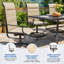 Ensemble de salle à manger 7 pièces pivotant pour l'extérieur, chaises de patio à cadre en métal rotatif à 360 ° avec tissu Teslin épaissi, chaises de salle à manger d'extérieur avec accoudoirs pour terrasse et cour arrière-1509989382