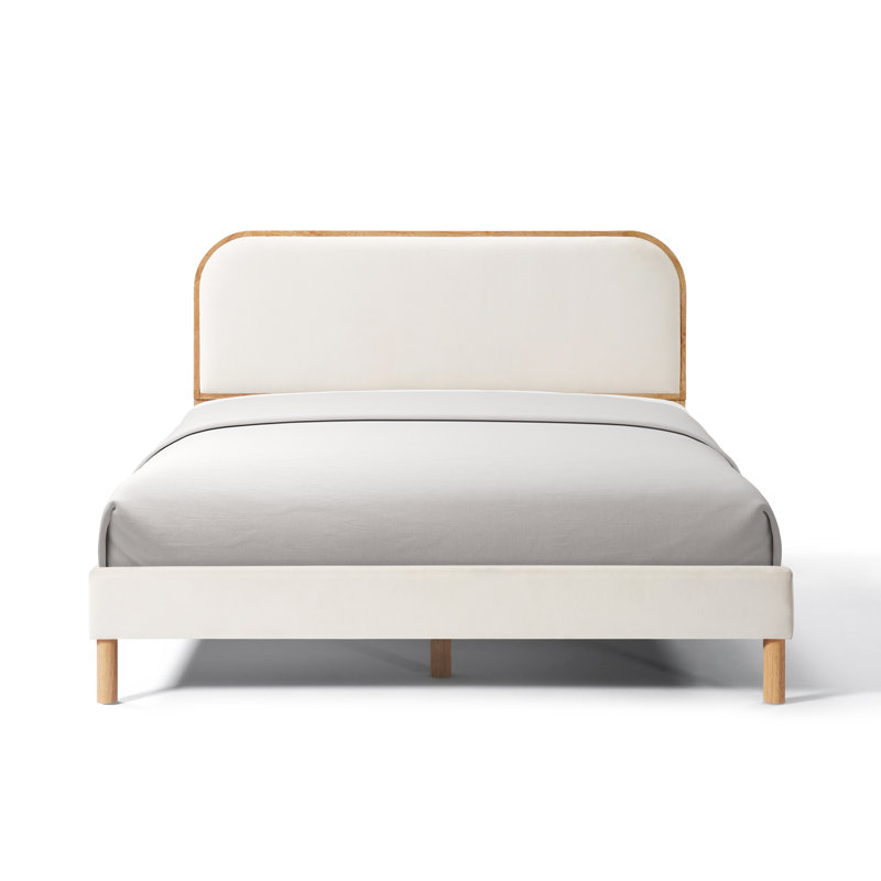 Arula Upholstered Solid Wood Queen Bed
