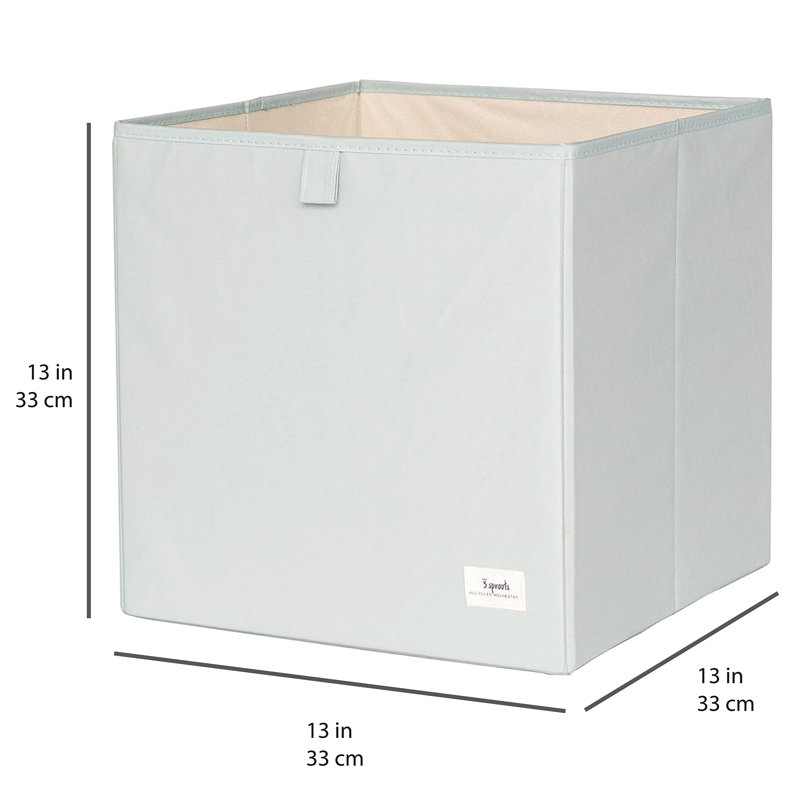 Green Recycled Fabric Collapsible Cube Storage Bin