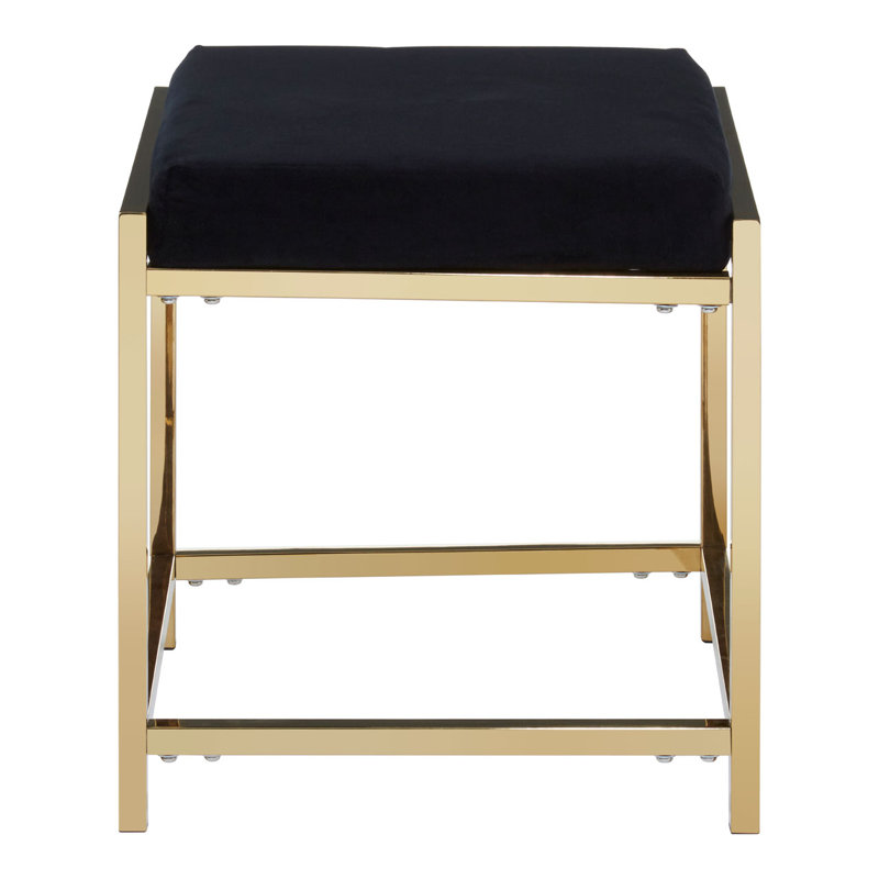 Redd Metal Accent Stool, Gold, Black