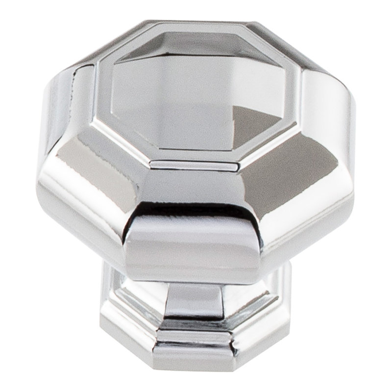 Polished Chrome Round Knob with Mounting Hardware