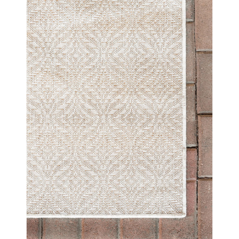 Outdoor Preen Area Rug Beige Color, Rectangle 8' x 11'4"