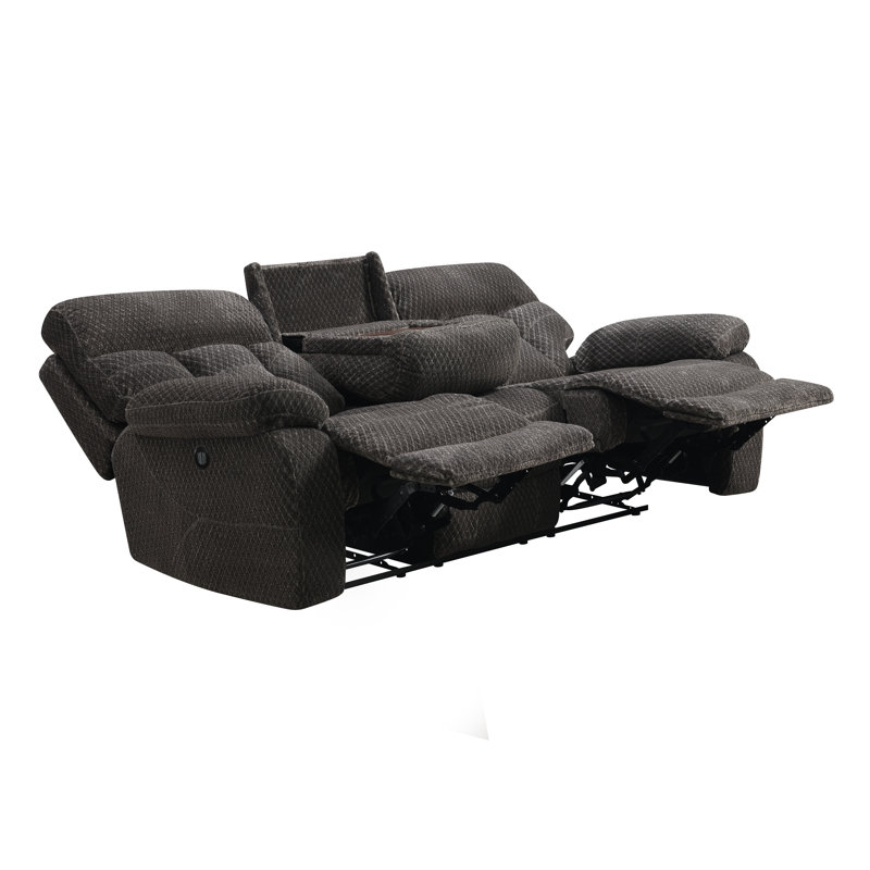 Canapé inclinable avec repose-pieds électrique Carlett, Polyester 100 % brun / gris