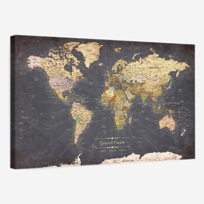 Carte du monde personnalisée «I Push Pin» personnalisée