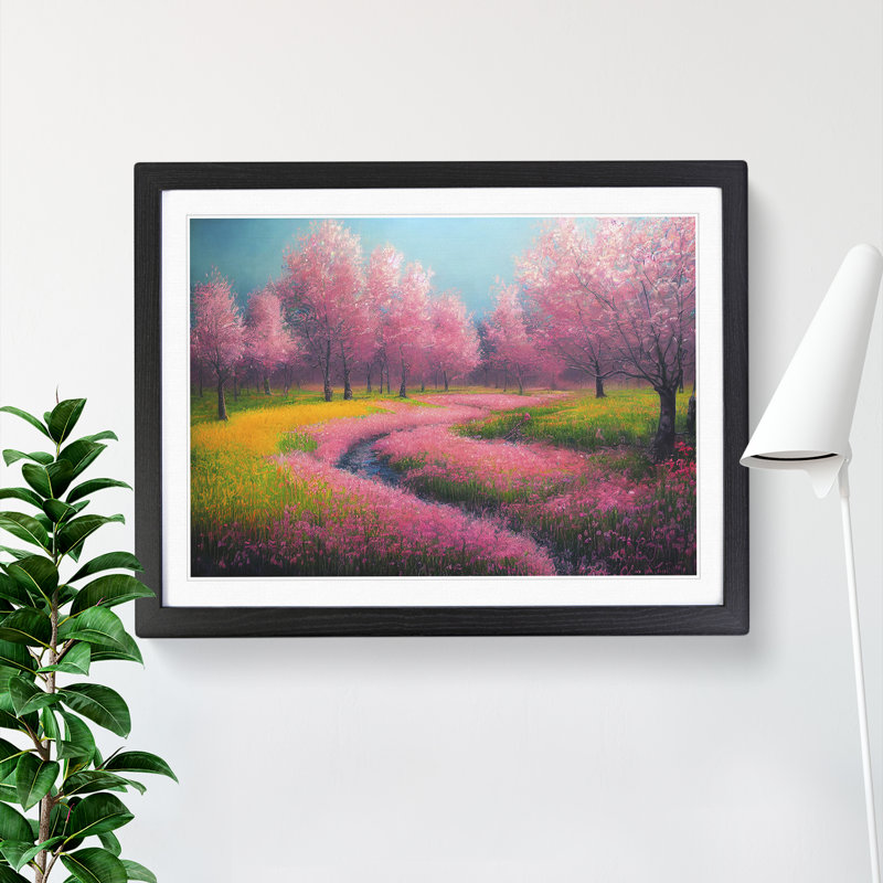 Brilliant Spring Forest - Single Picture Frame Print, 46cm H x 64cm W x 2cm D, Black Framed