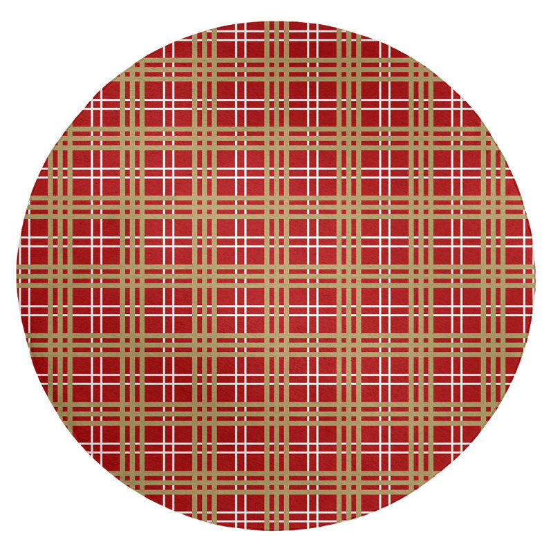 Plaid Indoor Rug, Round 5'