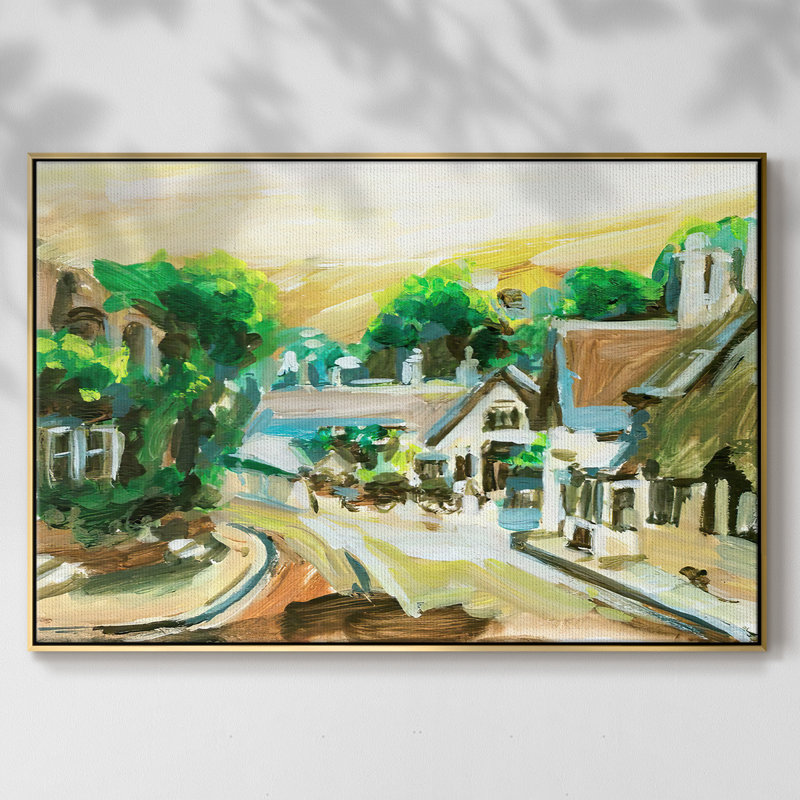 Spring Village II, reproduction d'art sur toile, H 17 po x l 25 po x P 2 po, Or
