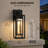 1 - Light 15''H Dimmable Led Black Iron and Water Ripple Glass Outdoor Wall Light with  Dusk to Dawn-86745567-93913830