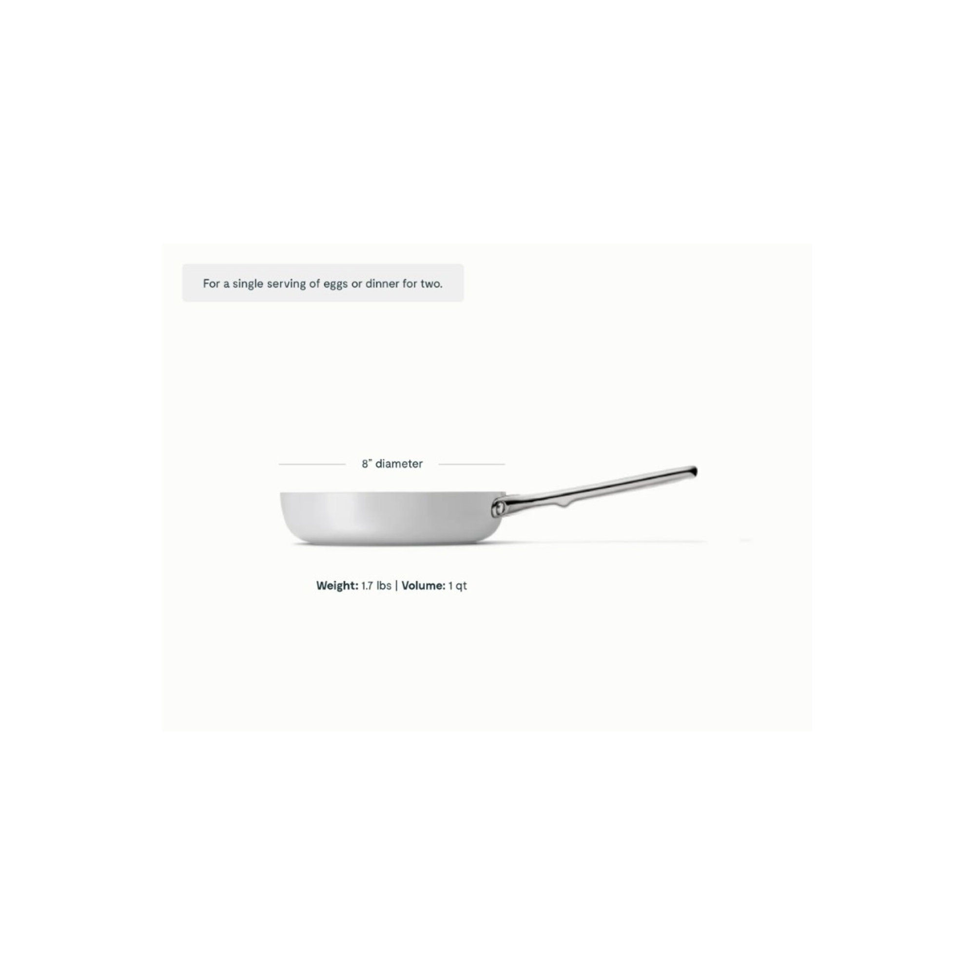 Caraway Nonstick Ceramic Fry Pan, 8", Gray