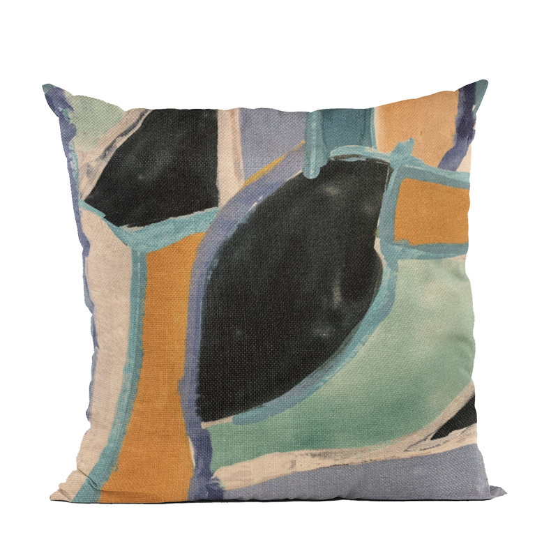 Modern Print Linen Indoor/Outdoor Pillow Cover & Insert, 16" x 16"