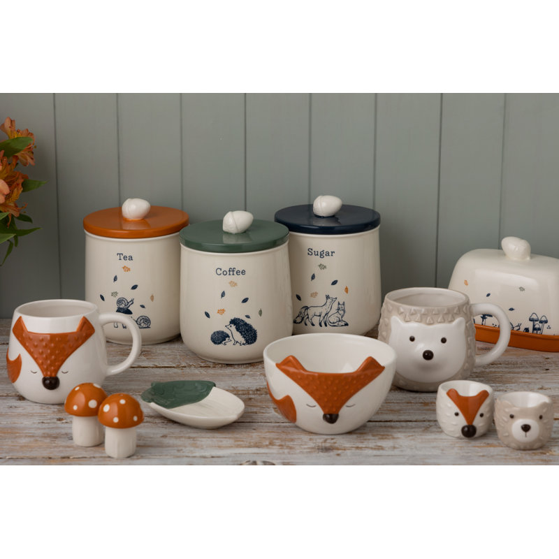 Price & Kensington Woodland 3pc Tea, Coffee, Sugar Jar Set