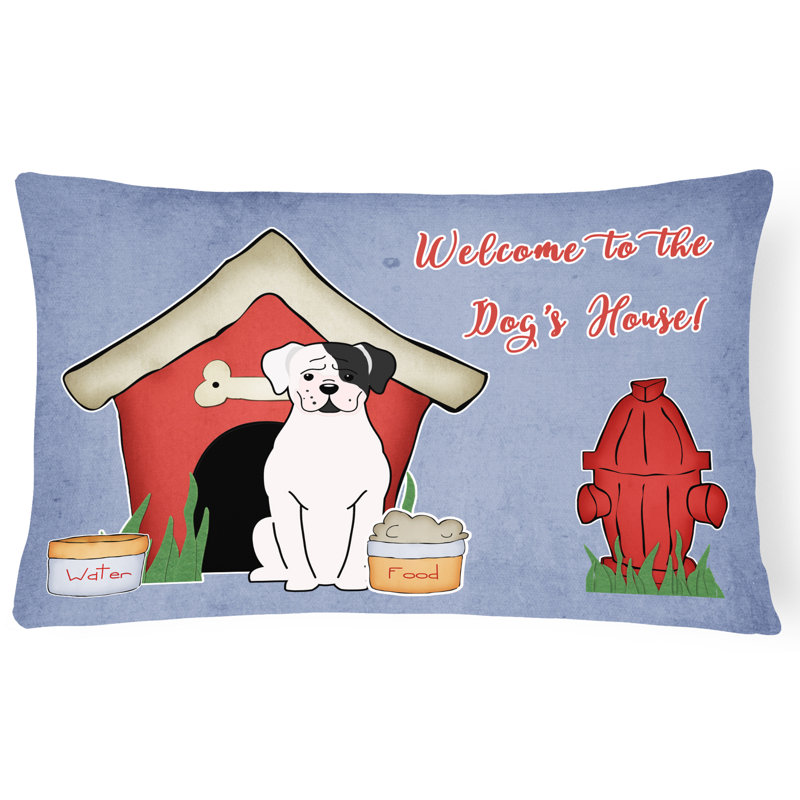 Coussin lombaire en toile unie intérieur/extérieur en toile pour chien sauvage, Blanc / cuivre