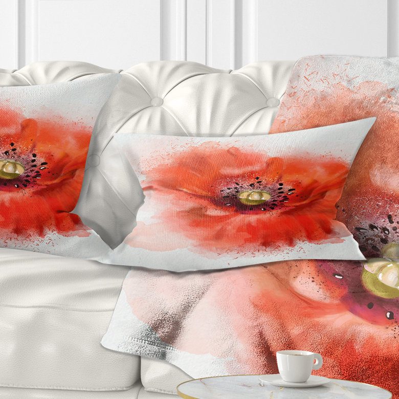 Coussin lombaire floral, Rectangle, 12 po x 20 po