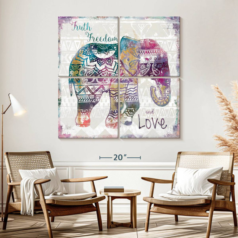 Brampt Boho Elephant Love, 57" H x 57" W
