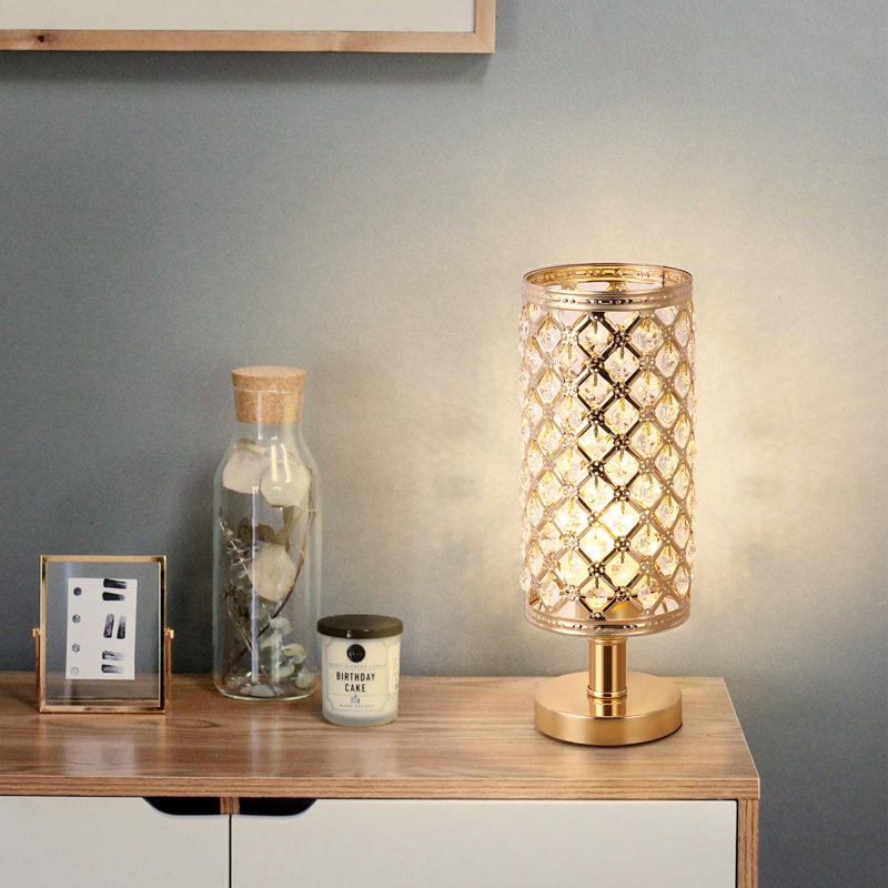 Lampe de table 12,25 "H avec table de chevet et base en métal