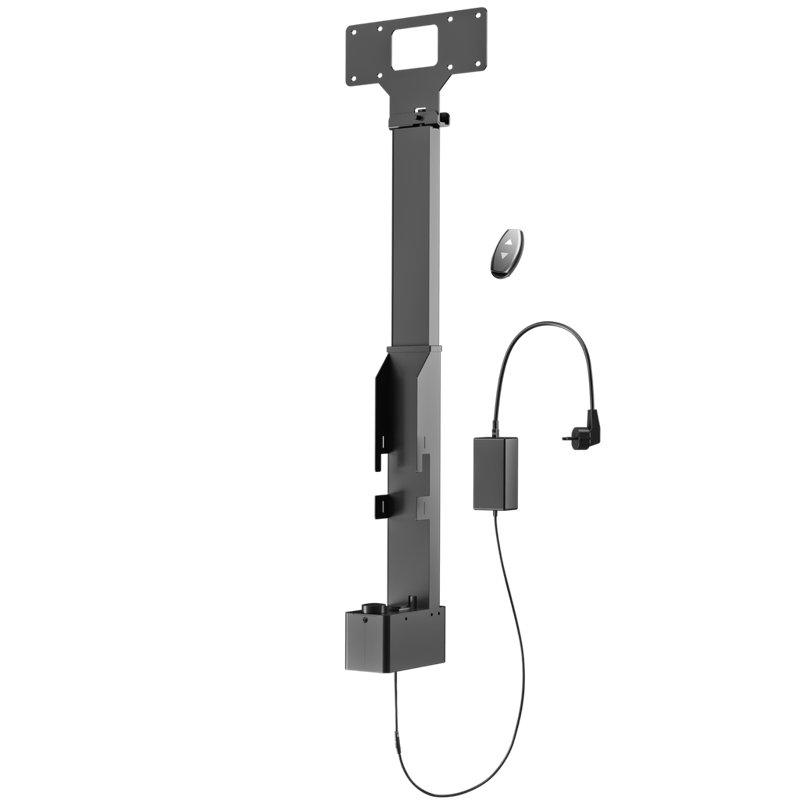 Black Motorized TV Lift with Remote Control for Mobile TV Stand