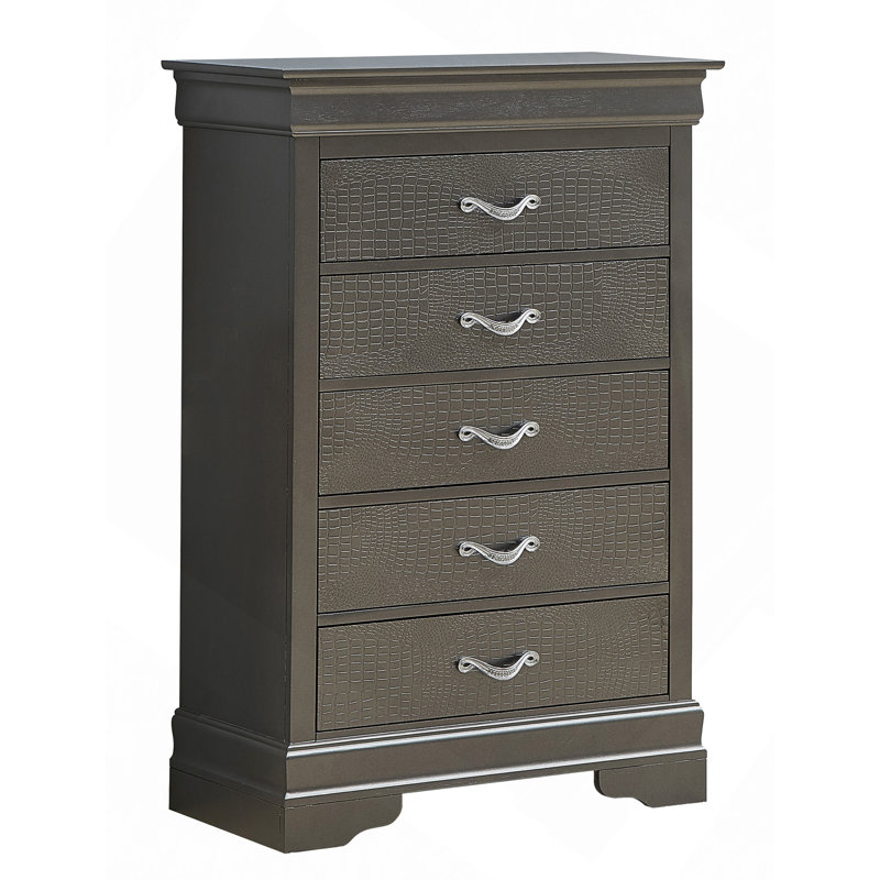 Commode à tiroir, coffre noir transitionnel élégant