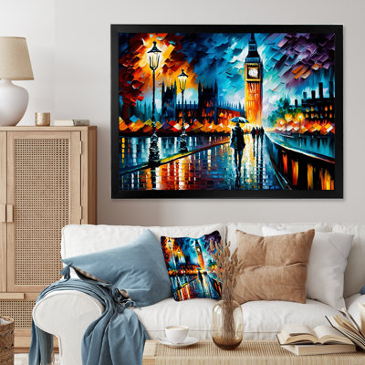 «Colorful City In London II - Cityscapes», art mural sur toile