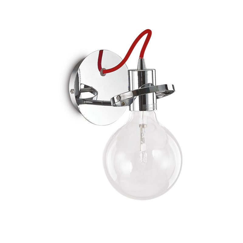 Armed Sconce, Silver/Red