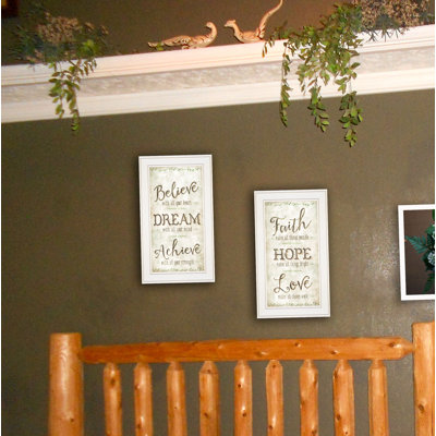 Faith / Believe 2-Piece Vignette Framed Wall Art for Living Room, Home Wall Décor by Mollie B