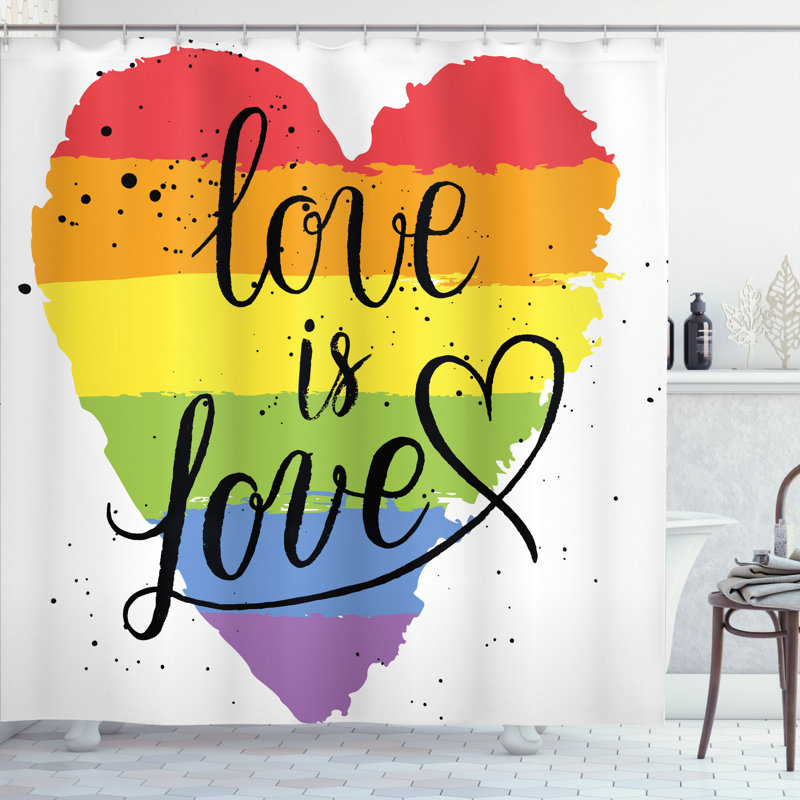 Ensemble de rideau de douche Pride + crochets, H 69 po x l 105 po