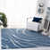 Ashal Abstract Shag Light Blue/Cream Area Rug
