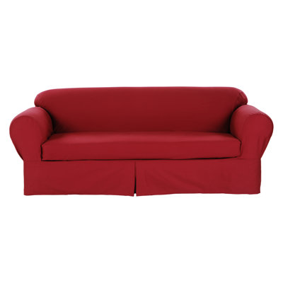 Denim Box Cushion Loveseat Slipcover