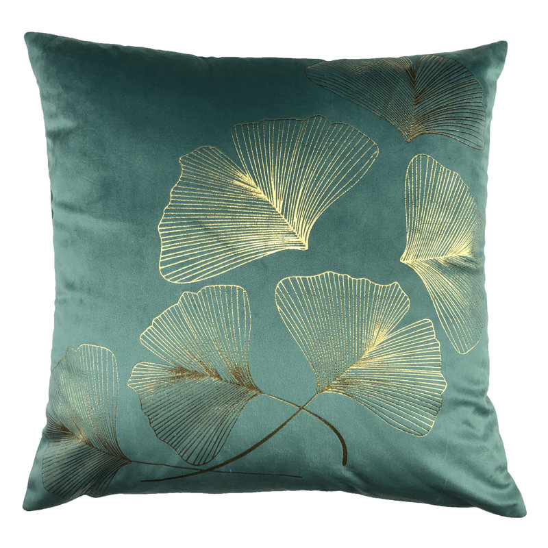  Housse de coussin Gold Ginkgo, Vert menthe, H 18 po x l 18 po