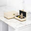 Ensemble de boîtes rectangulaires en vinyle Baskura - Blanc | Base en métal doré-105508875