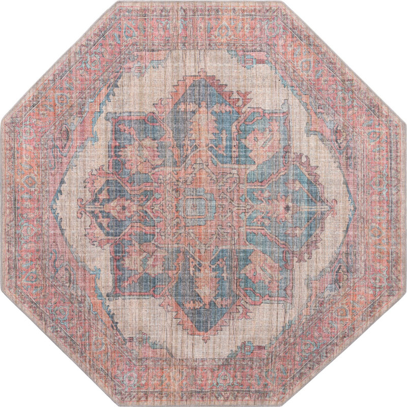 Haag Chenille Floral Indoor Rug, Octagon 7'10" x 7'10"