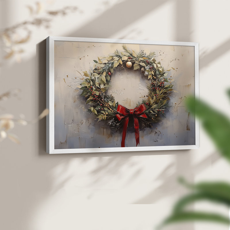 Chirstmas Art-DCCCLxxxi - reproduction encadrée - réversible, H 11 po x l 14 po, Blanc